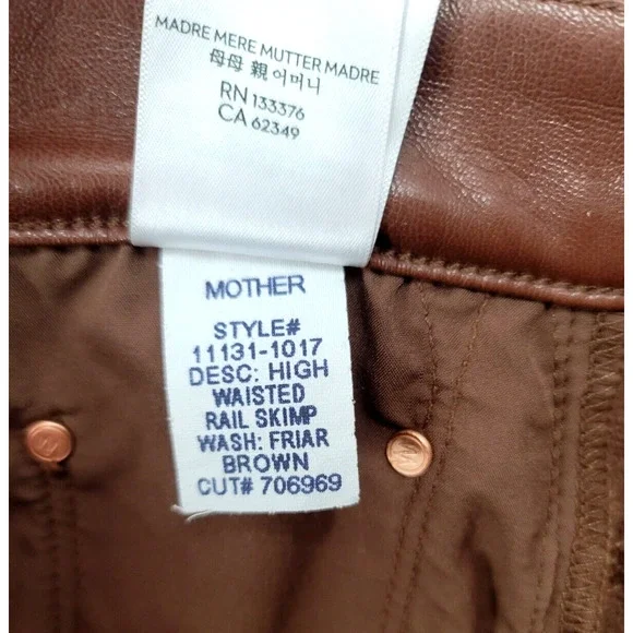MOTHER High Waisted Rail Skimp Pants - Friar Brown, Wax on Wax Off - Picture 9 of 10